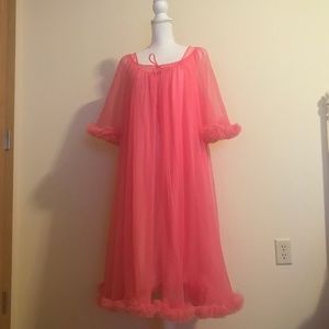 TrueVintage Hot Pink Nightgown + Peignoir Large